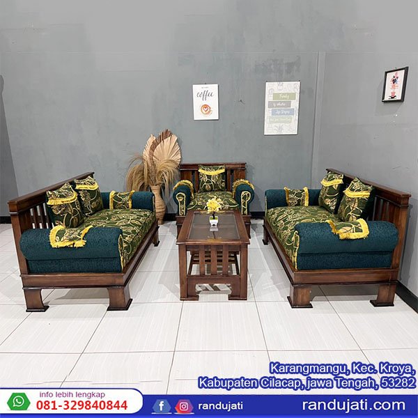 KURSI JATI KOMBINASI MINIMALIS 221 HIJAU